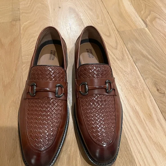 Johnston & Murphy Brown Leather Loafers with Woven Detail Johnston & Murphy Collection Men main image 2